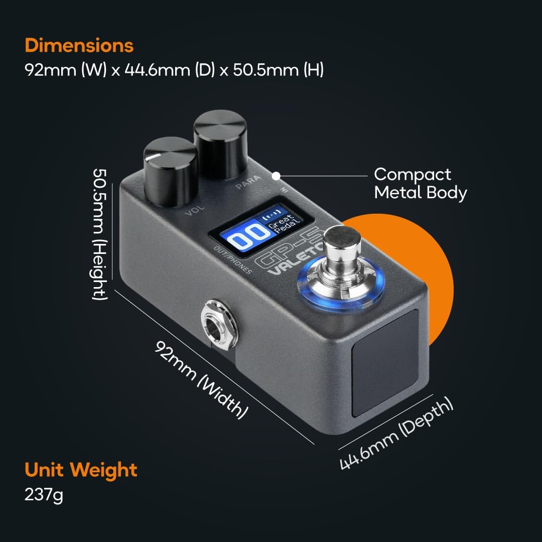Valeton GP-5 Compact Multi-Effects Guitar Processor – Amp Modeling & Effects