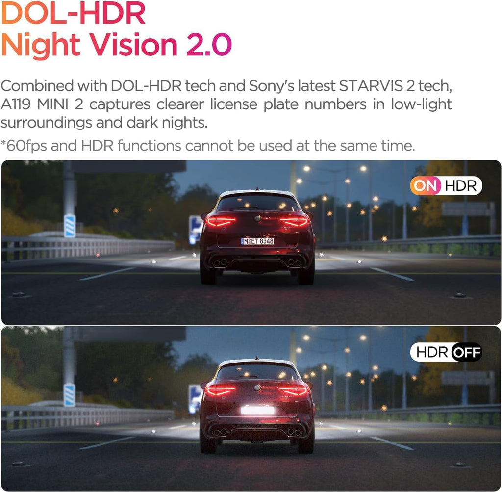 VIOFO A119 Mini 2 dash cam front view in car