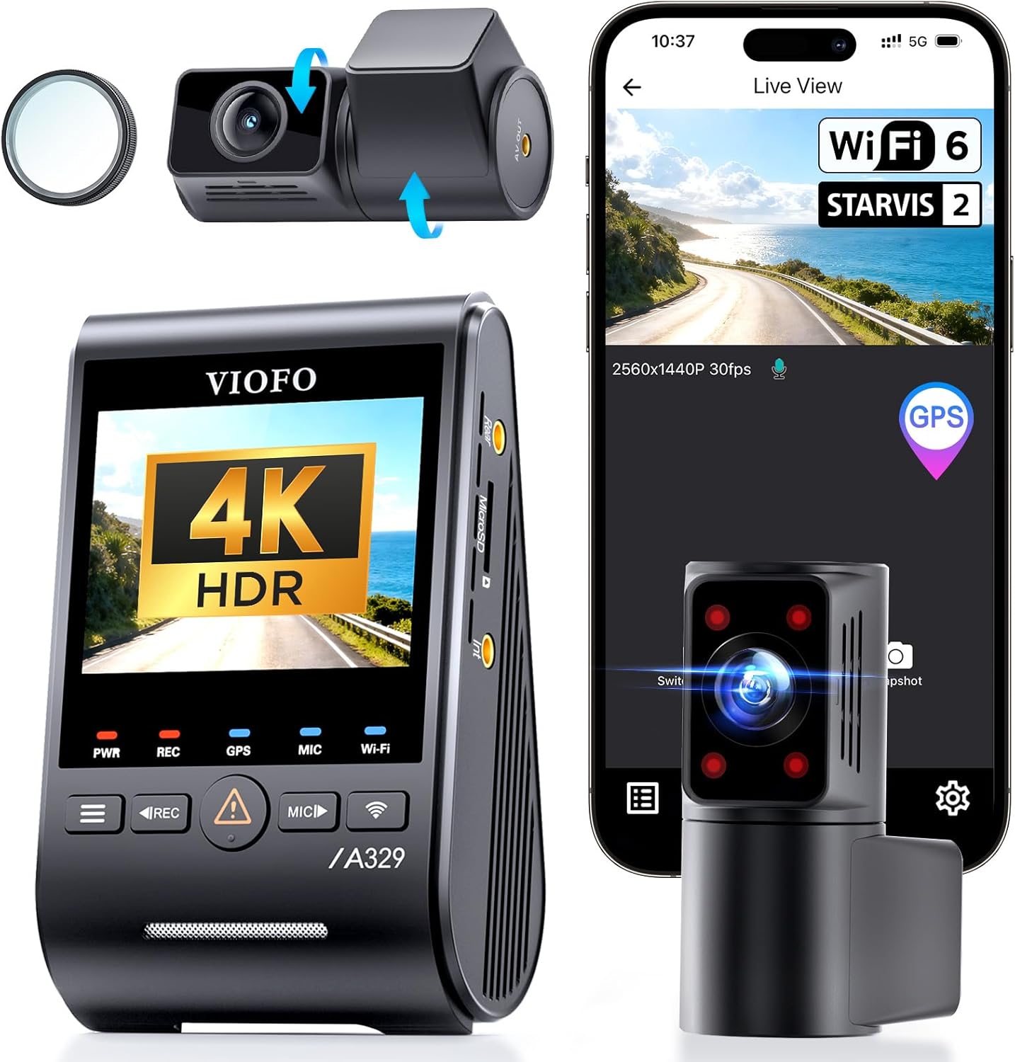 VIOFO A329S dual channel dash cam with Sony STARVIS 2 sensors
