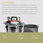 All American 50X 25 quart electric sterilizer with metal-to-metal seal