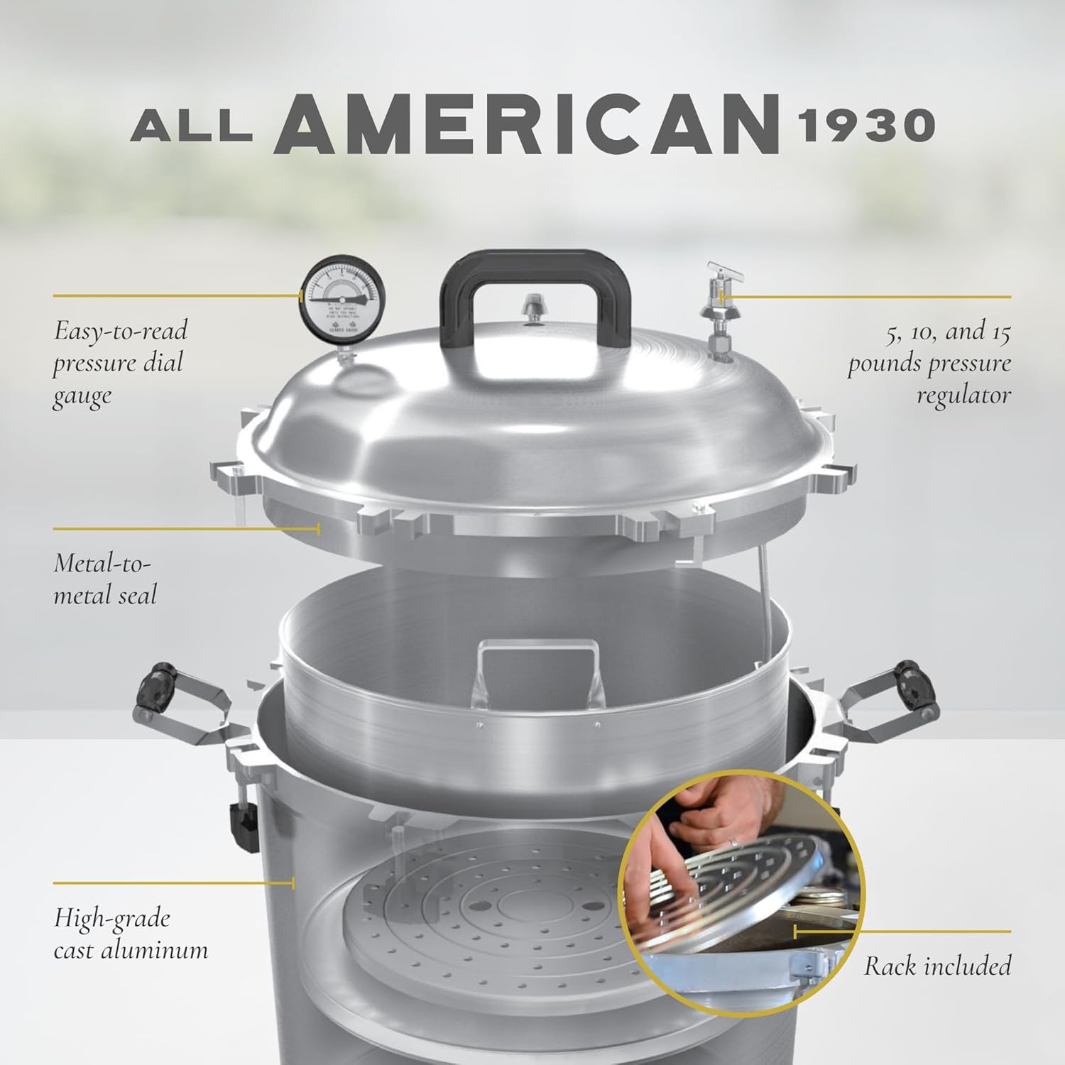 All American 50X 25 quart electric sterilizer with metal-to-metal seal