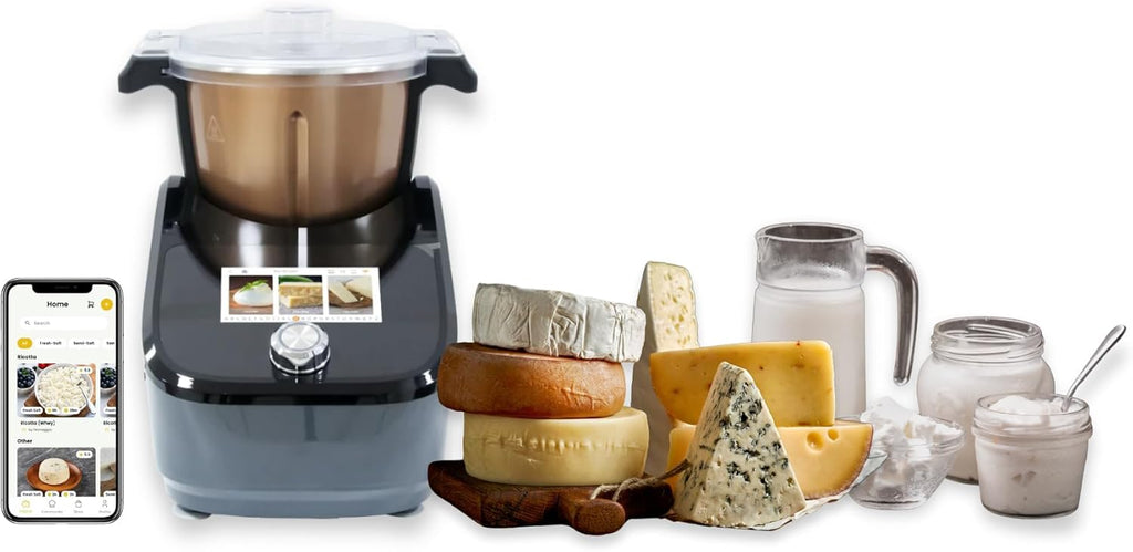Fromaggio Smart Home Cheese Maker with stainless steel finish and Wi-Fi app control