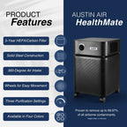 Austin Air HealthMate air purifier steel housing 360° intake