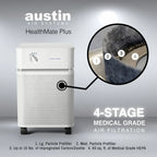 Austin Air HealthMate Plus air purifier sandstone front view