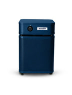 Austin Air HealthMate Junior compact air purifier with 360-degree intake and steel housing.