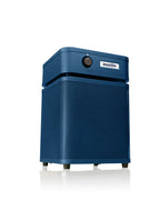 Austin Air HealthMate Junior compact air purifier with 360-degree intake and steel housing.
