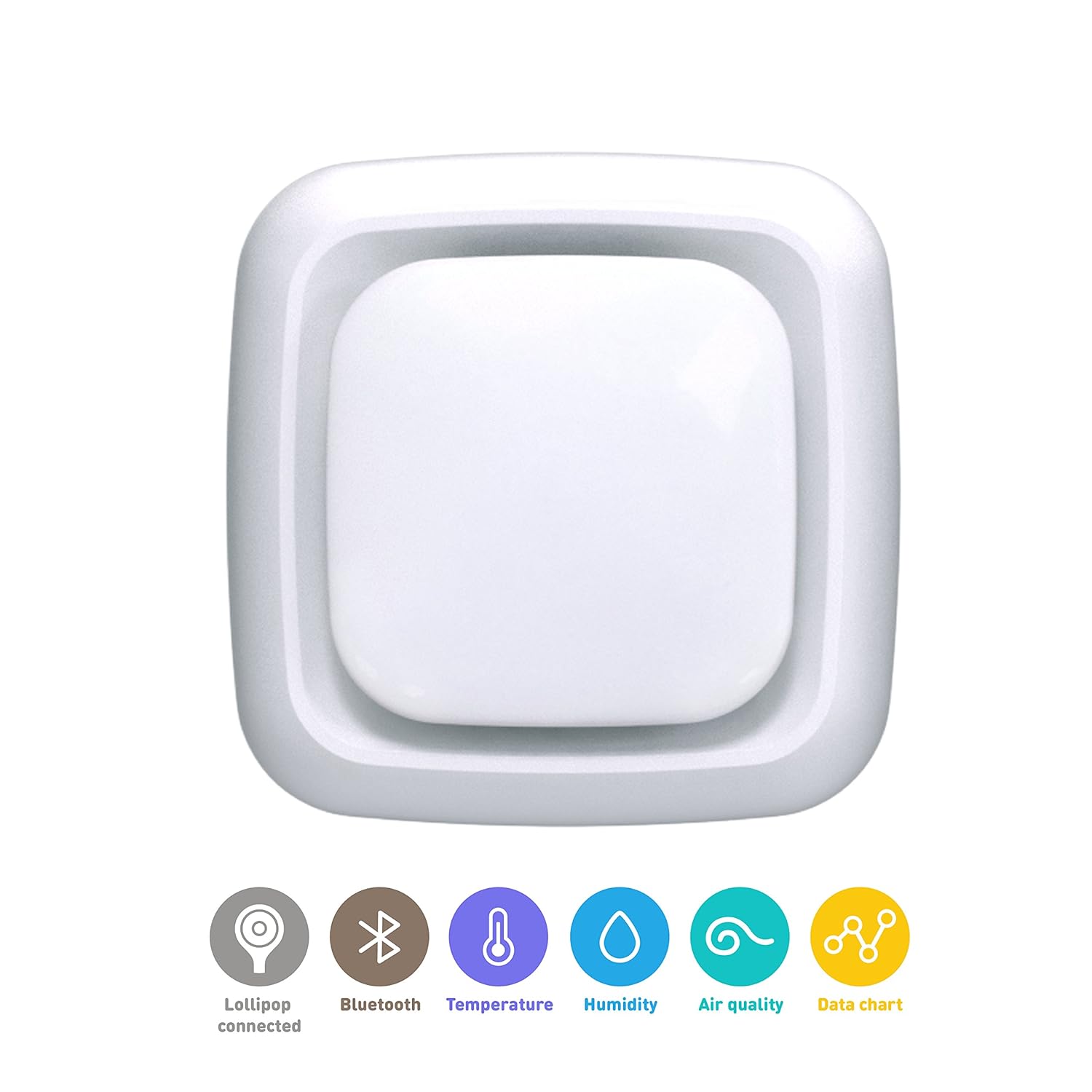 Lollipop Grey Nursery Sensor accessory for baby camera — tracks air quality, temperature, and humidity