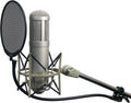 Proscreen XL metal pop filter with adjustable gooseneck attached to microphone stand for studio recording