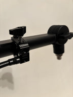 Proscreen XL metal pop filter with adjustable gooseneck attached to microphone stand for studio recording