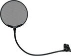 Proscreen XL metal pop filter with adjustable gooseneck attached to microphone stand for studio recording