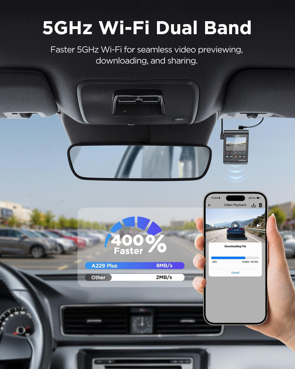 A229 Plus dash cam with Sony STARVIS 2 low light performance
