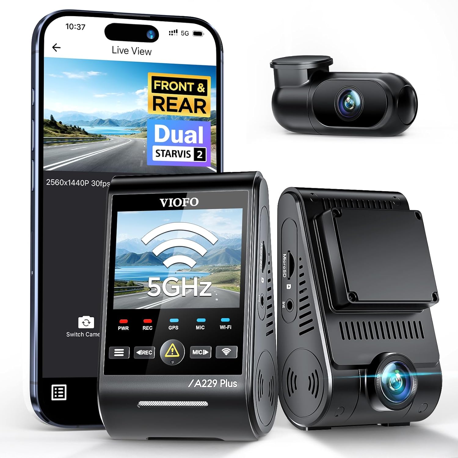 A229 Plus dash cam with Sony STARVIS 2 low light performance