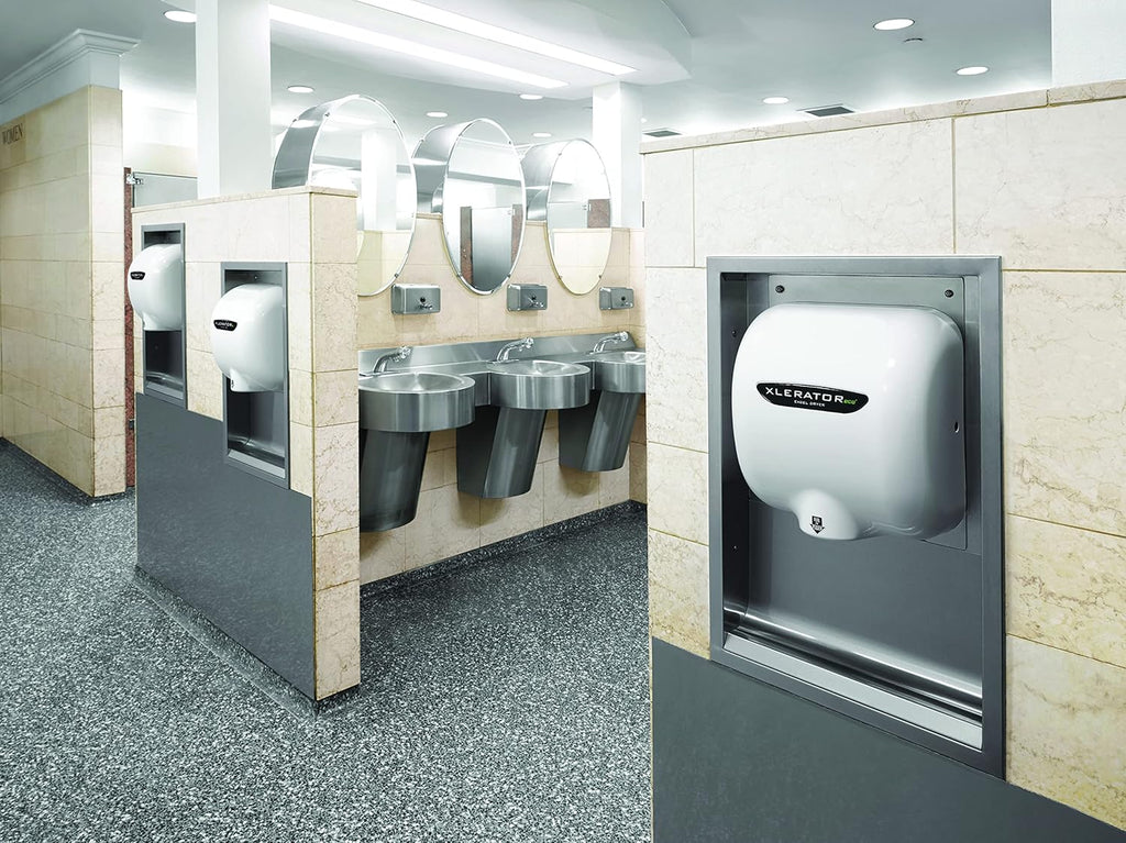 XLERATOR XL-BW-ECO white epoxy surface mounted hand dryer for commercial restrooms