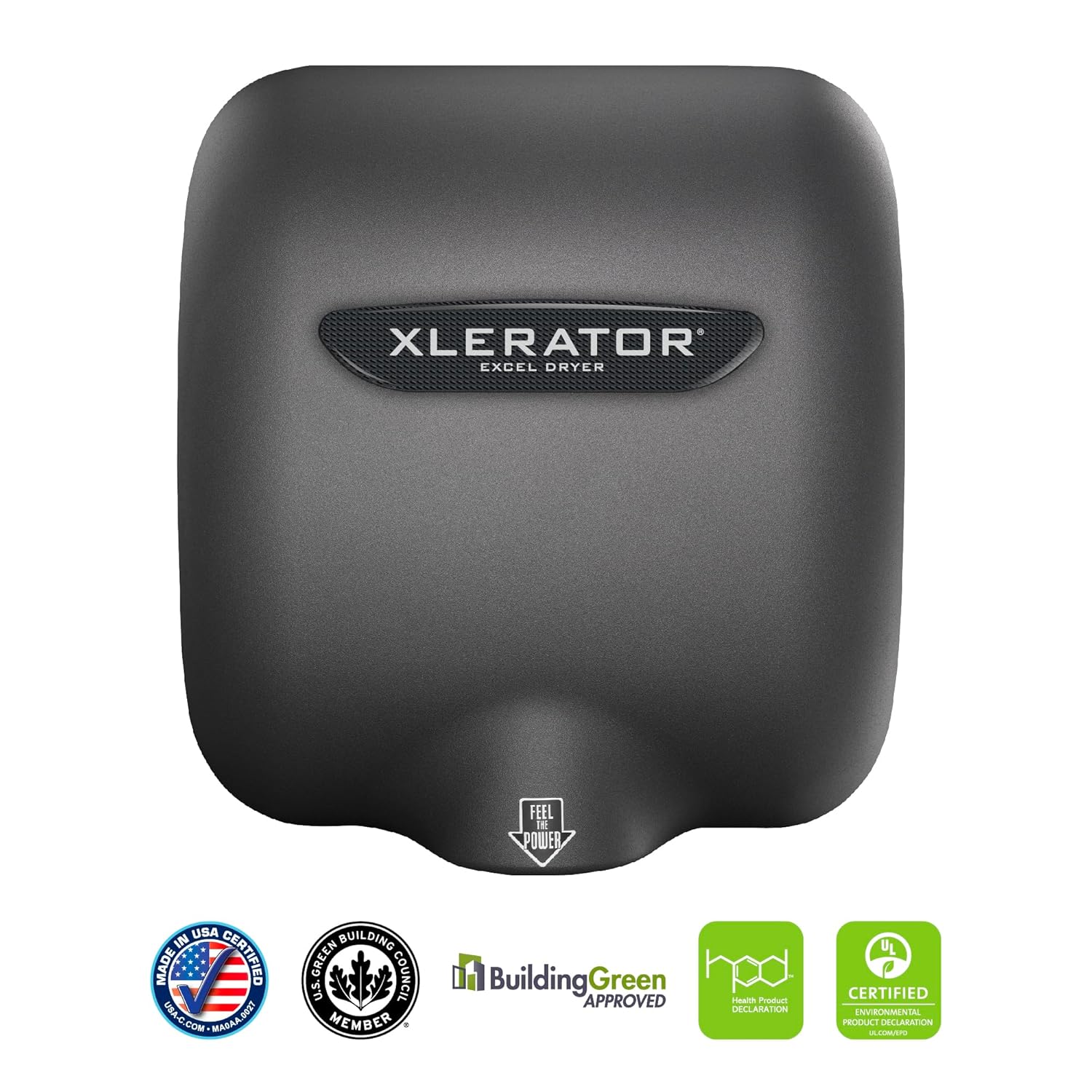 XLERATOR XL-GR-ECO – Automatic Hand Dryer (Textured Graphite, 120V, Surface Mounted)