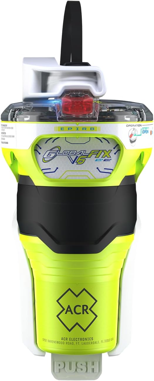ACR GlobalFix V6 EPIRB emergency beacon with 406 MHz distress signal for marine safety