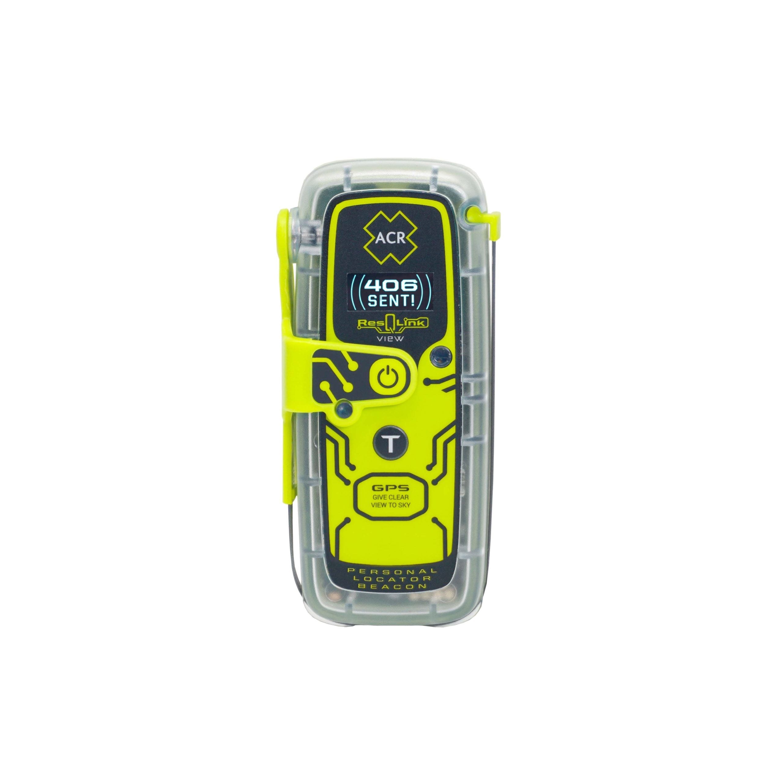 ACR ResQLink View personal locator beacon with digital display and GPS emergency signal device