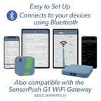 Bluetooth temperature and humidity sensor connected to multiple devices and WiFi gateway for remote monitoring