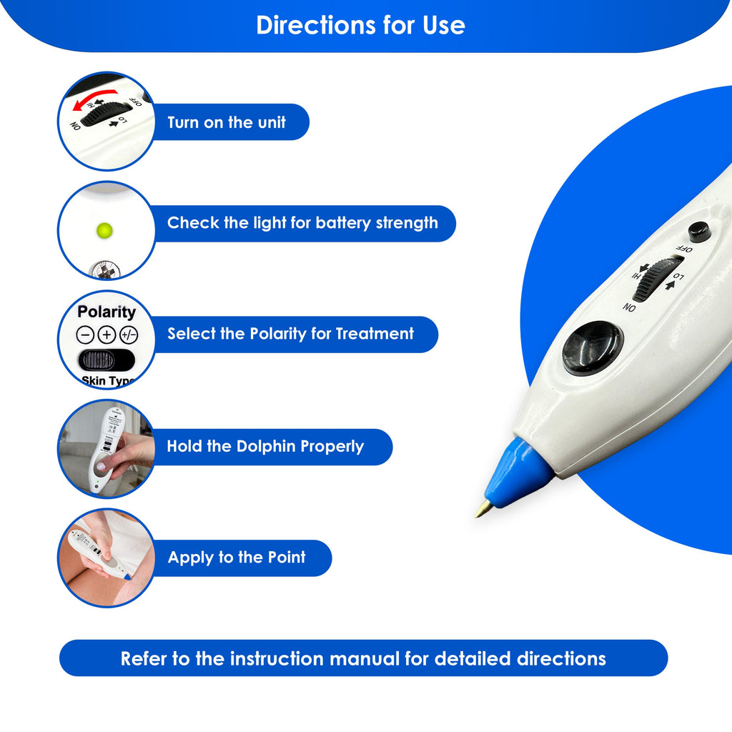 step by step guide on how to use Dolphin Neurostim pain relief device