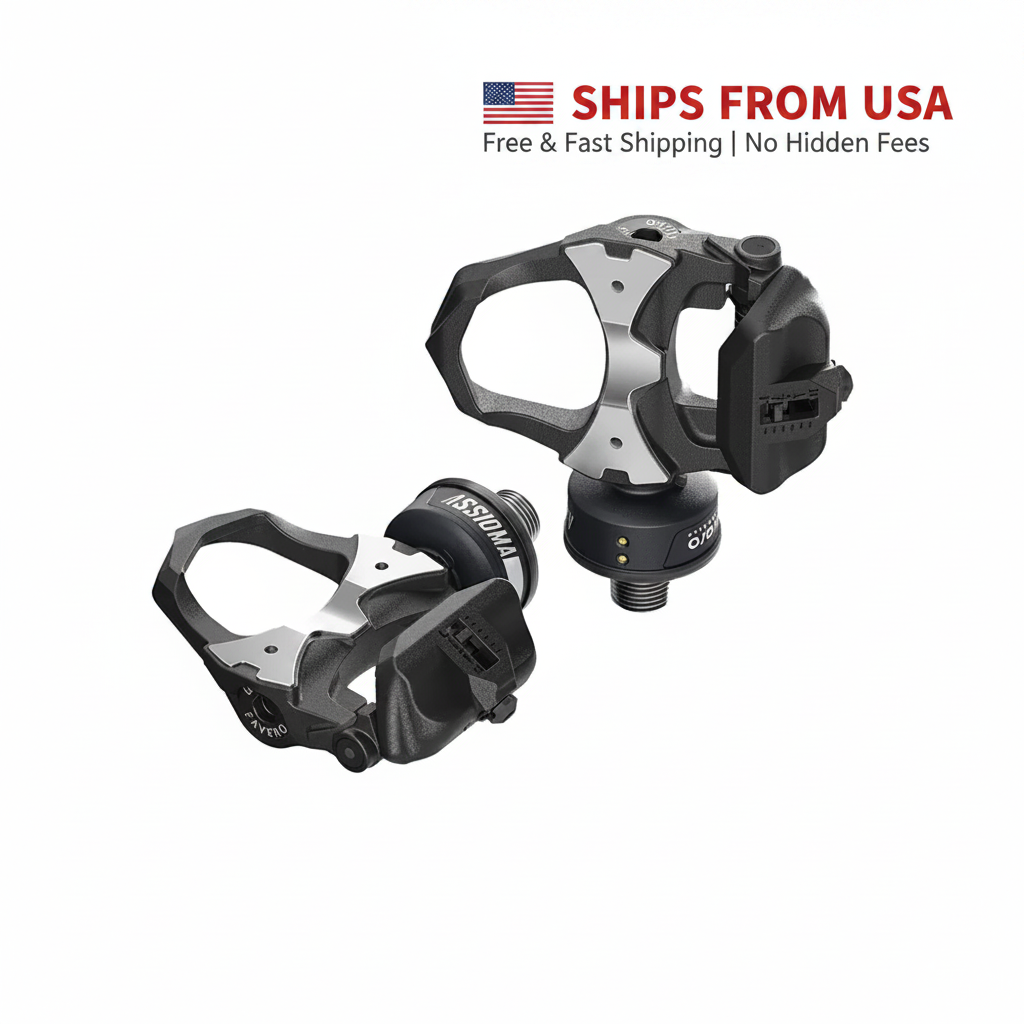 Favero Assioma Pedals with Ships From USA overlay