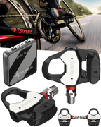 Cyclist using Favero Assioma Pro RL power meter pedals with real-time cycling performance tracking