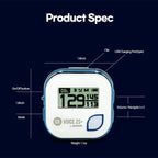 GolfBuddy Voice 2S+ Talking GPS Rangefinder clipped on a hat, showing screen and audio control
