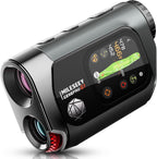 MILESEEY GenePro G1 GPS rangefinder with touchscreen display showing golf course layout and distance data