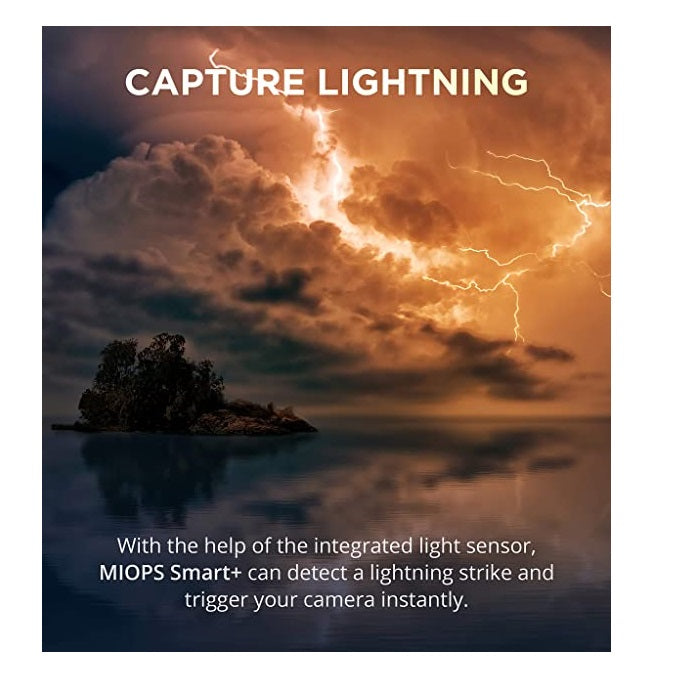 MIOPS Smart Plus capturing lightning using light sensor camera trigger