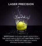 MIOPS Smart Plus laser trigger capturing high speed splash photography using beam detection