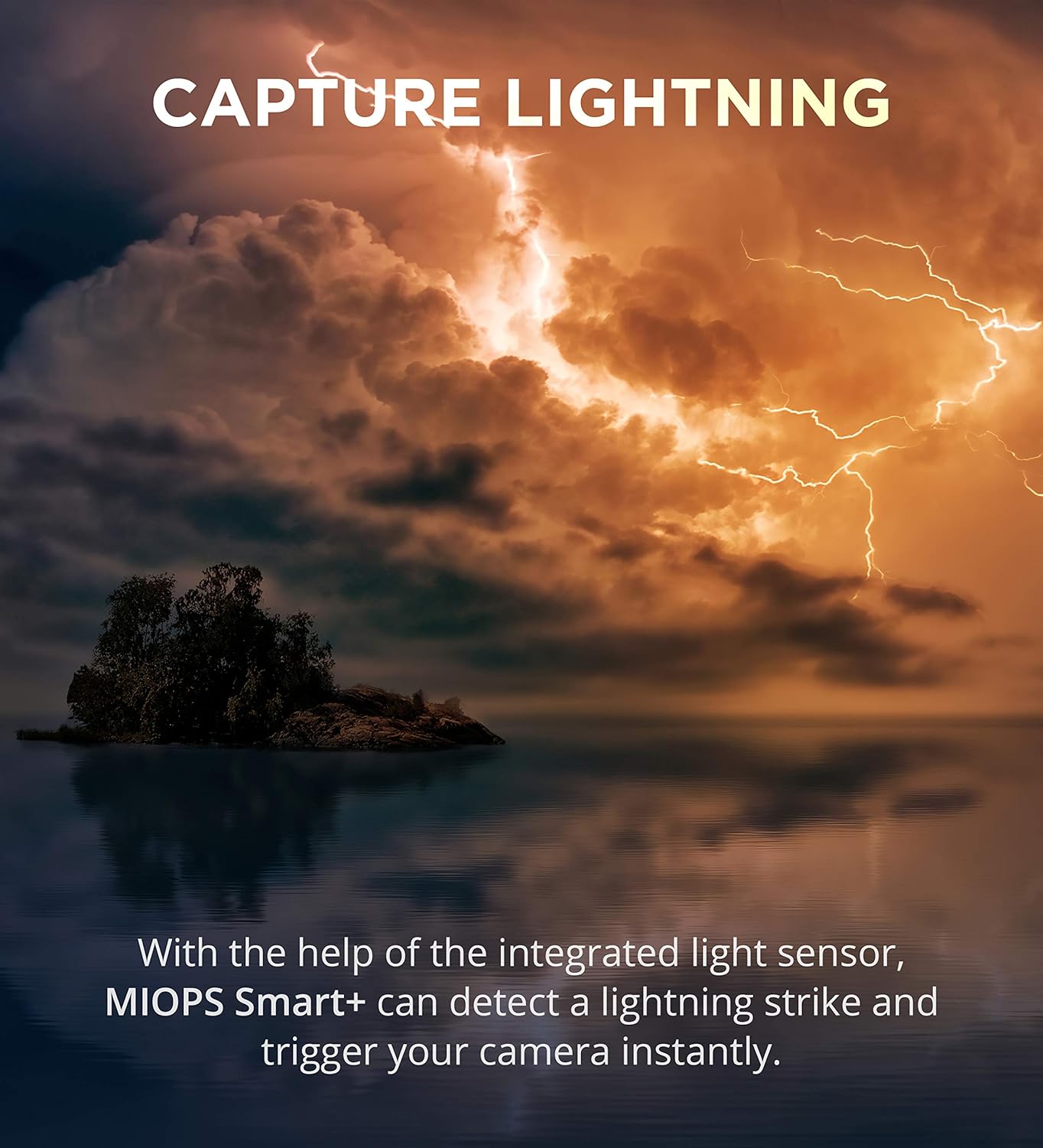 MIOPS Smart Plus detecting lightning and triggering camera for storm photography