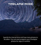 MIOPS Smart Plus timelapse mode capturing star trails with programmable interval shooting