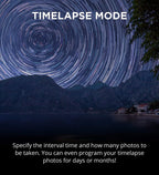 MIOPS Smart Plus timelapse mode capturing star trails with programmable interval shooting