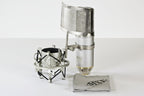 MXL V67G condenser microphone with shock mount and pop filter setup for professional vocal recording
