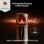OutIn Nano portable espresso maker self-heating system reaching 92°C in 200 seconds for optimal extraction