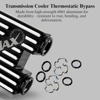 RevMax transmission cooler thermostatic bypass made from durable 6061 aluminum with installation hardware
