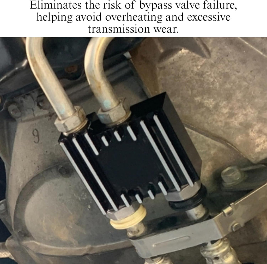 RevMax transmission cooler bypass valve installed to reduce overheating and transmission wear risk