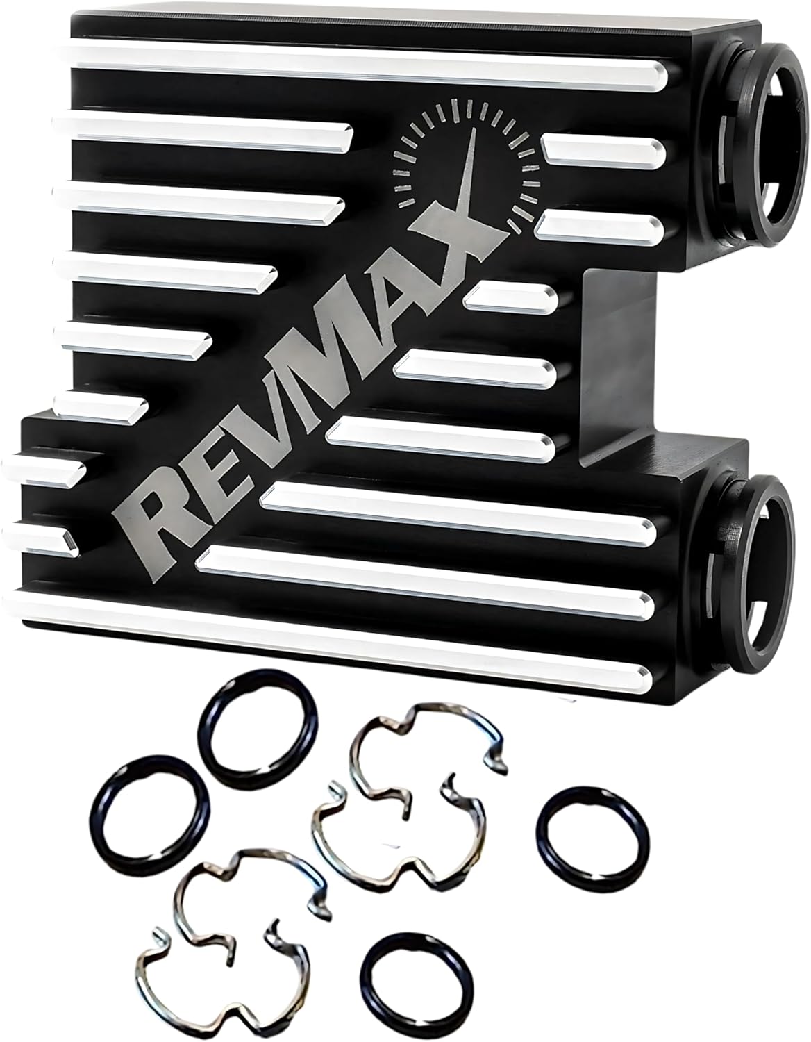 RevMax transmission cooler thermostatic bypass valve with included retaining clips and O-rings