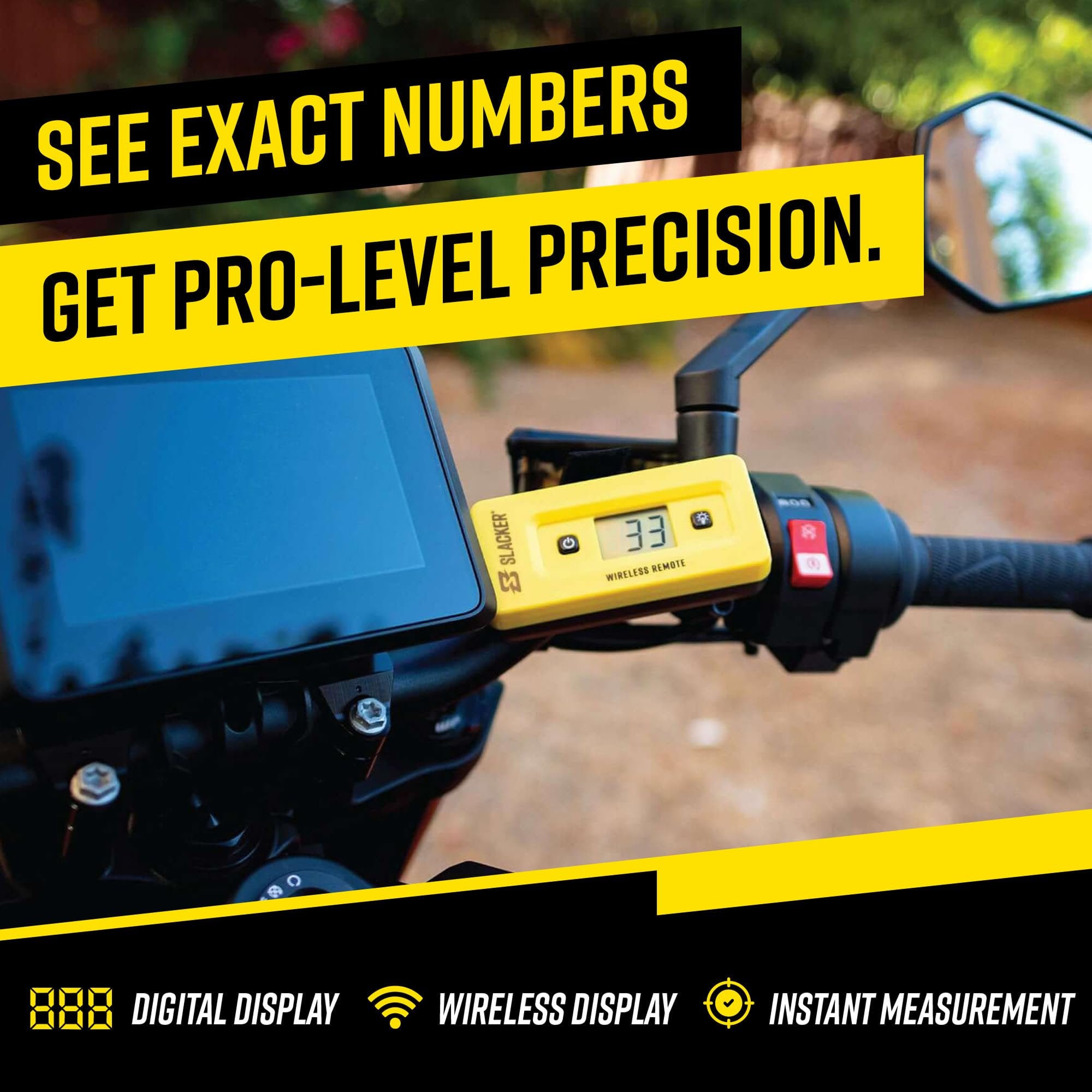 Slacker wireless suspension tool with digital display for precise sag measurement