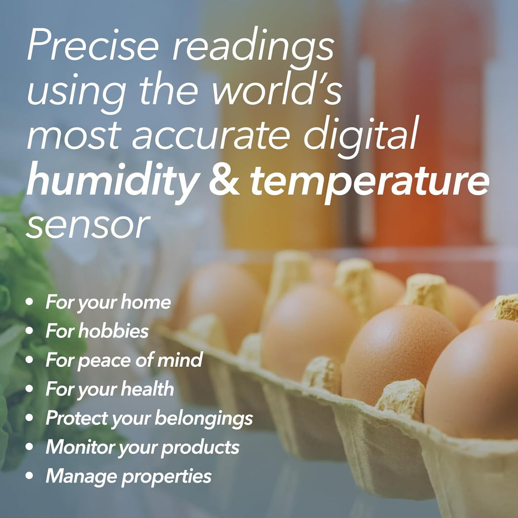 Temperature and humidity sensor used for monitoring food storage conditions in kitchen and refrigerator