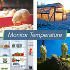 Temperature monitoring sensor used in greenhouse refrigerator and reptile enclosure for consistent climate control