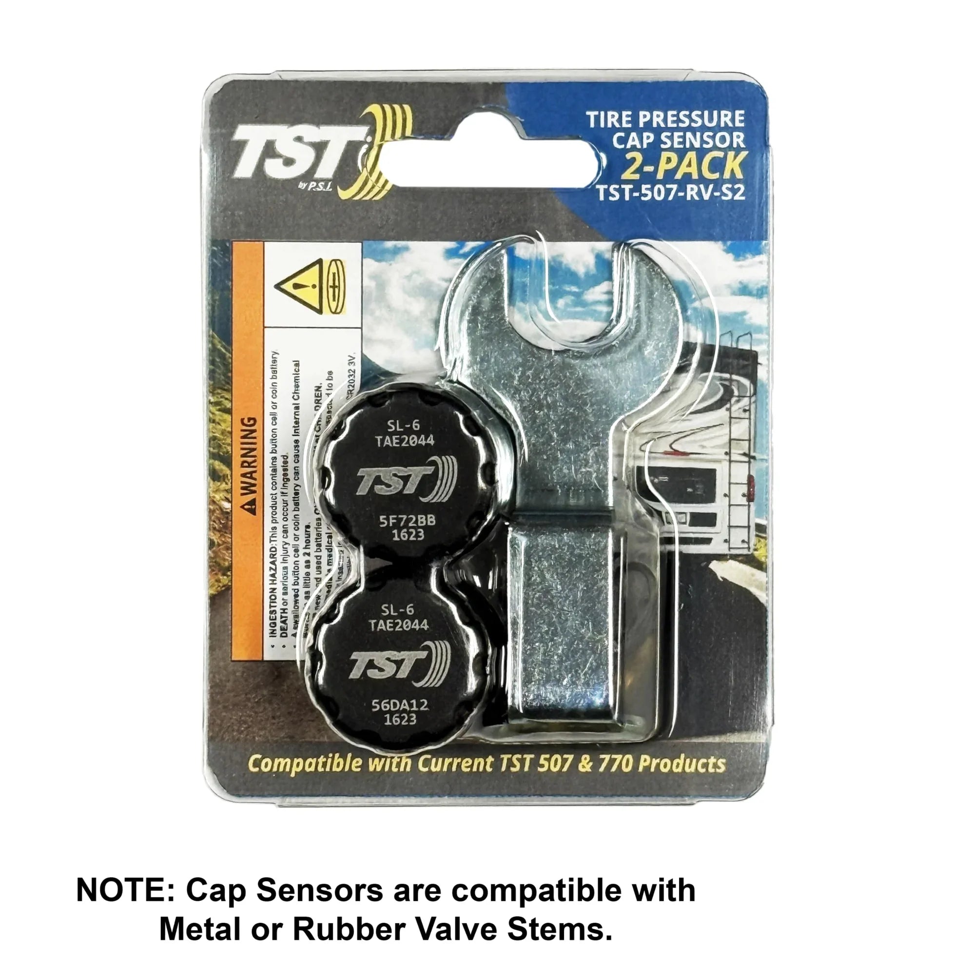 TST 507 RV S2 tire pressure monitoring system cap sensors 2 pack with installation tool