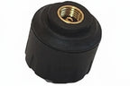 Close up of TST 507 TPMS cap sensor with threaded valve connection for tire pressure monitoring