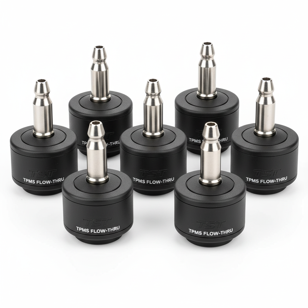 TST TPMS flow thru tire pressure sensors set of eight for truck RV and trailer