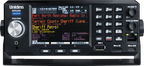 Uniden SDS200 base station scanner front panel with color screen showing police radio channels and control buttons
