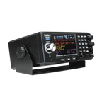 Uniden SDS200 desktop radio scanner side angle view showing mounting bracket and angled control panel design