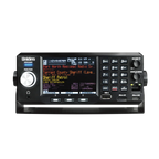 Uniden SDS200 digital trunking scanner front view with large display numeric keypad and control knobs