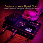 Valeton GP-100 multi effects processor with foot controlling expression pedal during performance