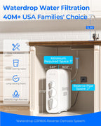 Waterdrop G3P800 800 GPD tankless reverse osmosis water filtration system