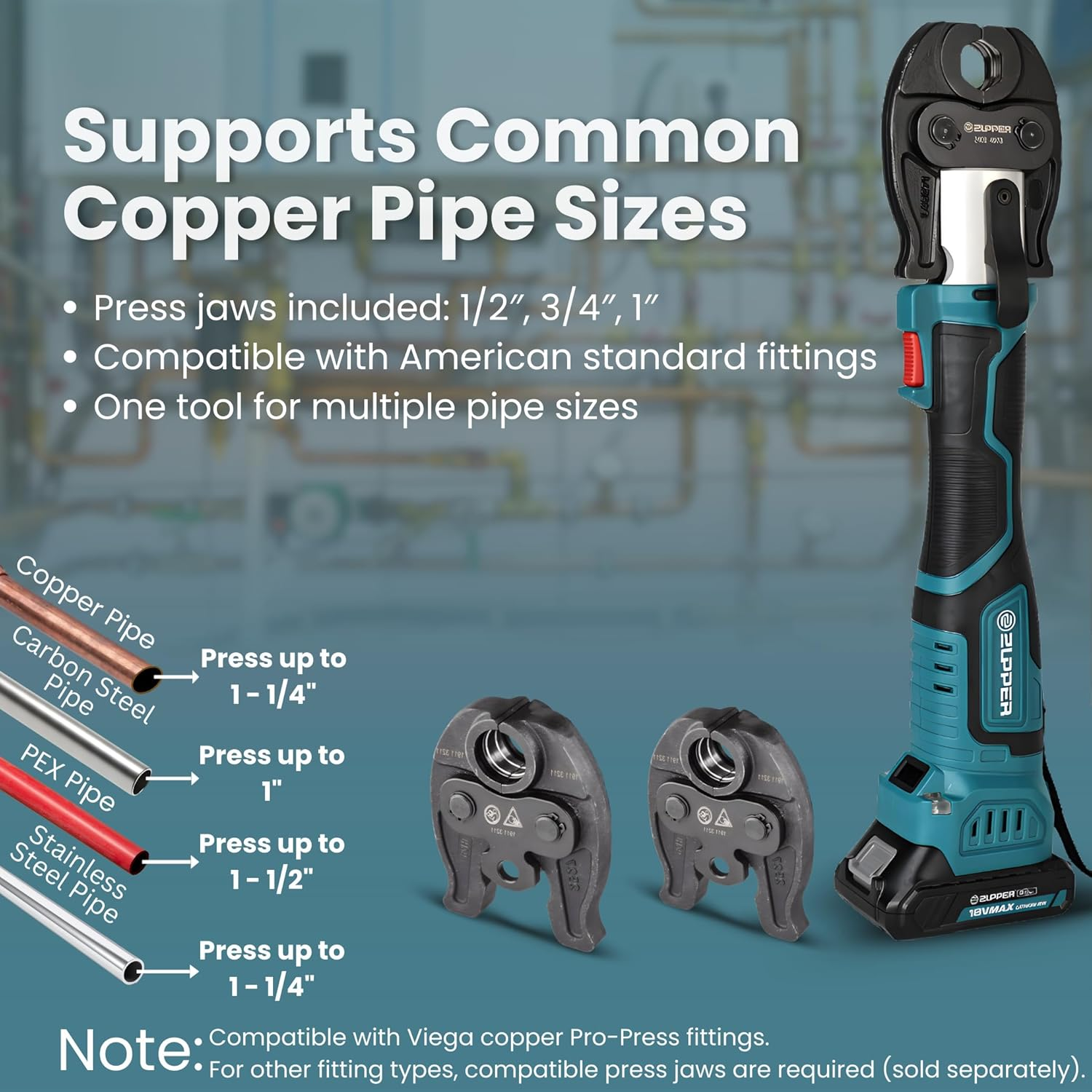 Zupper electric crimper with brushless motor for smooth power output low heat and longer tool life