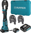 Zupper electric copper crimper tool kit with 18V battery charger pressing jaws and carrying case